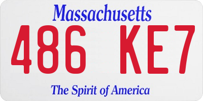 MA license plate 486KE7
