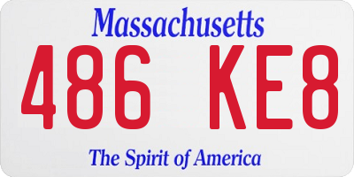 MA license plate 486KE8
