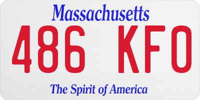 MA license plate 486KF0