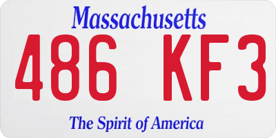 MA license plate 486KF3