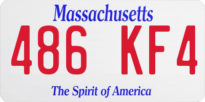 MA license plate 486KF4