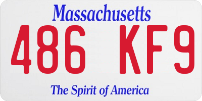 MA license plate 486KF9