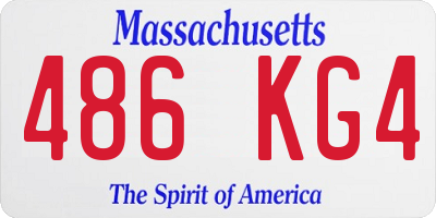 MA license plate 486KG4