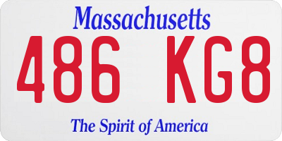 MA license plate 486KG8