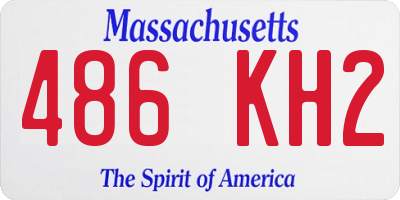 MA license plate 486KH2