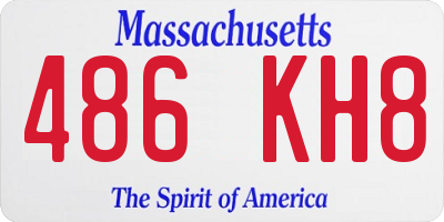 MA license plate 486KH8