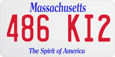MA license plate 486KI2