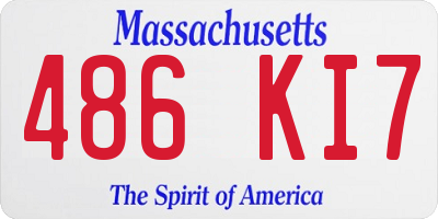 MA license plate 486KI7