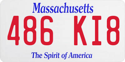 MA license plate 486KI8