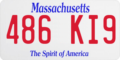 MA license plate 486KI9