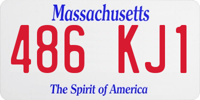 MA license plate 486KJ1