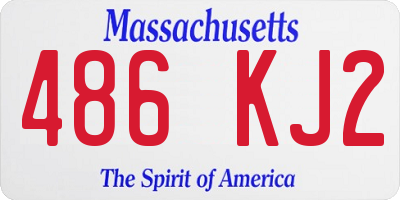 MA license plate 486KJ2