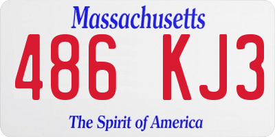 MA license plate 486KJ3