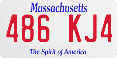MA license plate 486KJ4