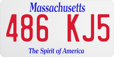 MA license plate 486KJ5