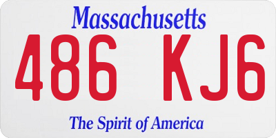 MA license plate 486KJ6