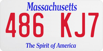 MA license plate 486KJ7