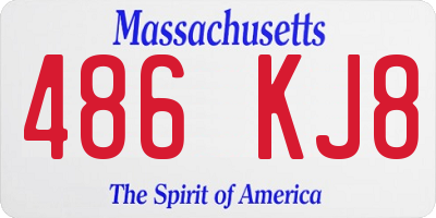 MA license plate 486KJ8
