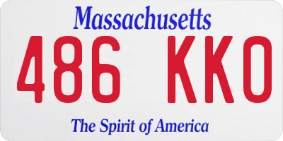 MA license plate 486KK0