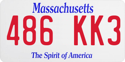 MA license plate 486KK3