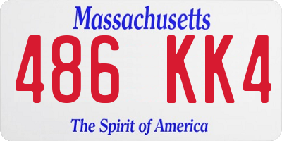 MA license plate 486KK4