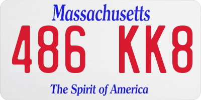 MA license plate 486KK8