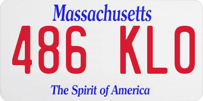 MA license plate 486KL0