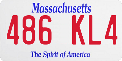 MA license plate 486KL4