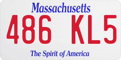 MA license plate 486KL5