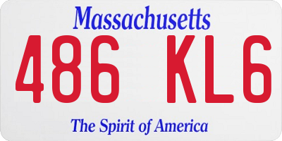 MA license plate 486KL6
