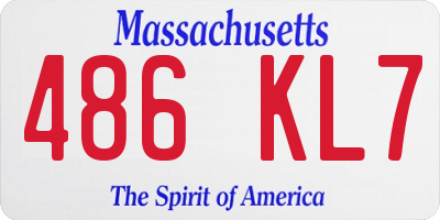 MA license plate 486KL7