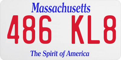 MA license plate 486KL8