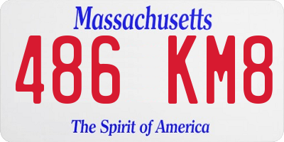 MA license plate 486KM8