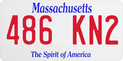 MA license plate 486KN2