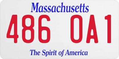 MA license plate 486OA1