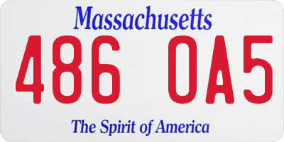 MA license plate 486OA5