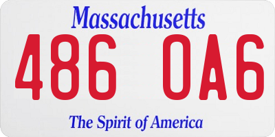 MA license plate 486OA6