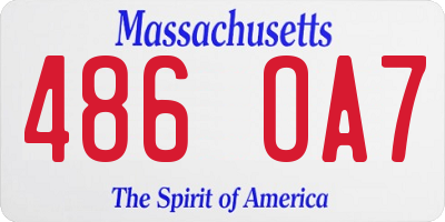 MA license plate 486OA7