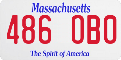 MA license plate 486OB0