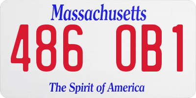 MA license plate 486OB1