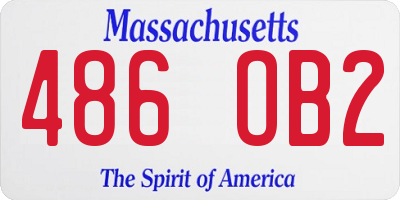 MA license plate 486OB2