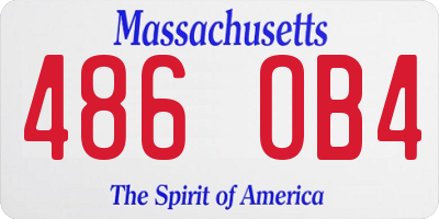 MA license plate 486OB4