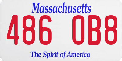 MA license plate 486OB8