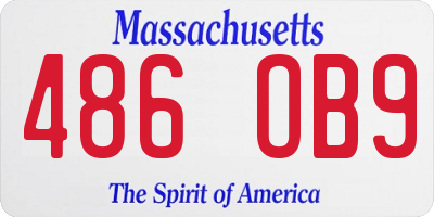 MA license plate 486OB9