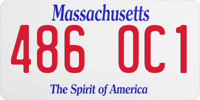 MA license plate 486OC1