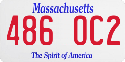 MA license plate 486OC2