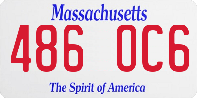 MA license plate 486OC6