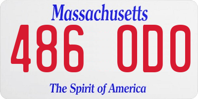MA license plate 486OD0
