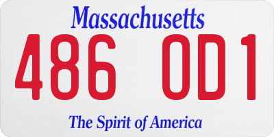 MA license plate 486OD1
