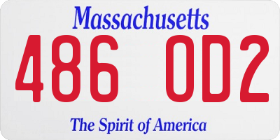 MA license plate 486OD2